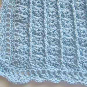 Crocheted Blue Baby Blanket image 1