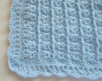 Crocheted Blue Baby Blanket