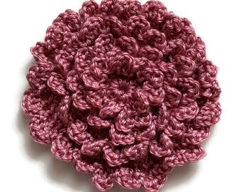 Extra Large Crocheted Flower Applique Measuring Approximately 5 1/2 -6 Inches Diameter