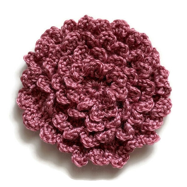 Extra Large Crocheted Flower Applique Measuring Approximately 5 1/2 -6 Inches Diameter