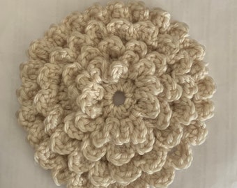 Large Crocheted beige flower