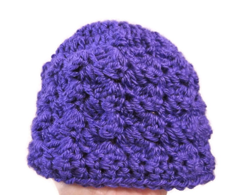 0-3 Month Hat Crocheted Baby Hat Crochet Girl Hat Infant Hat Baby Shower Gift Purple Baby Hat