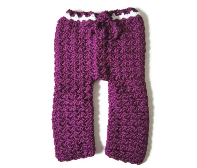 Crocheted Baby Pants 69 Month Purple Pants Baby Girl Pants Etsy