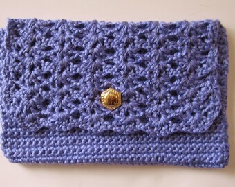 Crocheted Clutch Purse, Purple, Gift for women