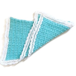 Crocheted Aqua Baby Blanket, Afghan