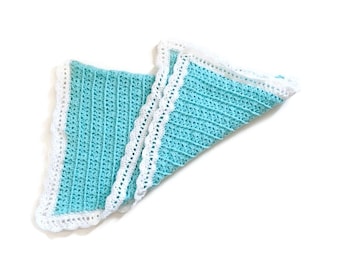 Crocheted Aqua Baby Blanket, Afghan