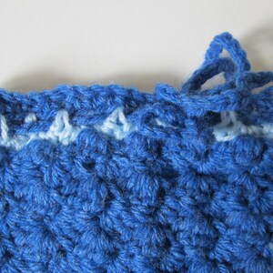 Crocheted Blue Baby Pants, Size 0-3 Month, Baby Bottoms, Boy Pants, Drawstring Waist, Baby Shower Gift, Baby Boy Gift, Denim Blue image 2