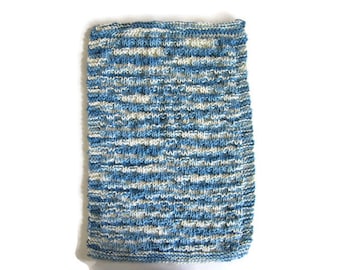 Cotton Burp Cloth, Knit Burp Cloth, Blue and Cream,  Baby Shower Gift, Boy Burp Cloth, Burp Rag,