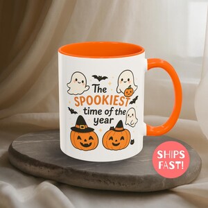 Spooky Halloween Coffee Mug: Ghost & Pumpkin Design