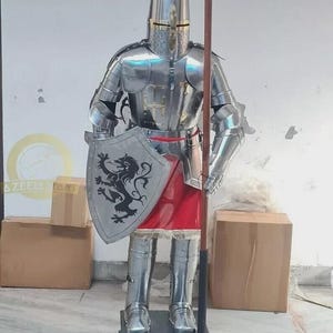 Medieval Gothic Suit of Armor Full Body Armor Wearable Knight Costume Shield