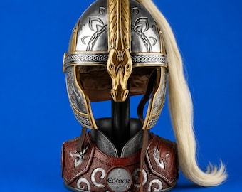 Lord of the Rings: Full-Scale Eomer Helmet Prop Replica – Ideal for Cosplay, LARP, and Collectors."