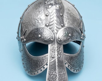 18GA SCA LARP Medieval LUXURY Hardened Norman Viking Helmet