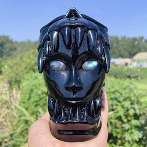 6.7&#39;&#39;Natural Obsidian Alien skull,Crystal Aliens skull,hand carved,crystal Alien skull,Alien skull,Home Decoration Crystal Gifts  AB-15