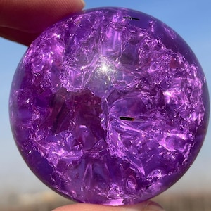 1.9&#39;&#39;+Purple Ball Aura Crackle glass Sphere,crystal ball,Explode glass ball, Aura Crystal Glass Ball,crystal ball decorate,crystal gift 1pc