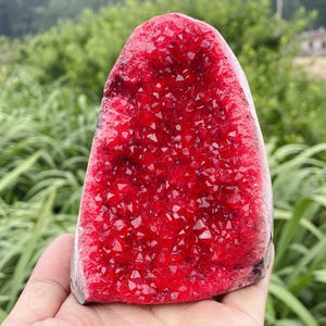 Top Red Geode quartz Cluster,quartz crystal,Mineral Vug specimen,Crystal Geode specimen,Crystal Gifts 1pc