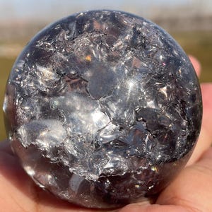 1.9&#39;&#39;+Gray Ball Aura Crackle glass Sphere,crystal ball,Explode glass ball, Aura Crystal Glass Ball,crystal ball decorate,crystal gift 1pc