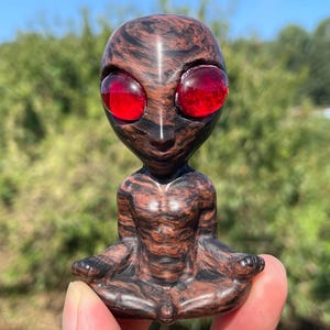 3.1&#39;&#39;Natural red osbidian Alien skull,Crystal Aliens skull,hand carved,crystal Alien skull,Alien skull,Home Decoration Crystal Gifts 1pc