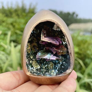 Rainbow Bismuth ore specimens,Crystal egg,Quartz crystal egg,Energy,Raw gemstone,Home decoration,Crystal gifts,Crystal healing random 1pc