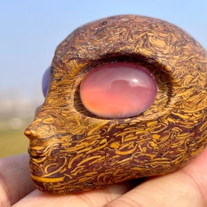 2.3&#39;&#39;Natural quartzose jade Alien skull,Crystal Aliens skull,hand carved,crystal Alien skull,Alien skull,Home Decoration Crystal Gifts/pc