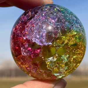 1.9&#39;&#39;+Colour Ball Aura Crackle glass Sphere,crystal ball,Explode glass ball, Aura Crystal Glass Ball,crystal ball decorate,crystal gift 1pc