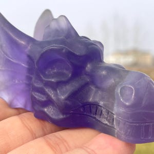 3.1&quot;Natural Fluorite quartz dragon head skull,crystal dragon skull quartz crystal gifts home decoration crystal energy healing 1pc