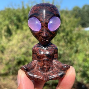3.1&#39;&#39;Natural red osbidian Alien skull,Crystal Aliens skull,hand carved,crystal Alien skull,Alien skull,Home Decoration Crystal Gifts 1pc