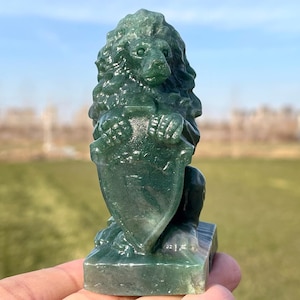3&quot;Natural moss agate lion skull,Quartz crystal lion skull quartz crystal gifts home decoration crystal energy healing 1pc
