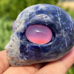 2.3&#39;&#39;Natural Sodalite Alien skull,Crystal Aliens skull,hand carved,crystal Alien skull,Alien skull,Home Decoration Crystal Gifts/pc