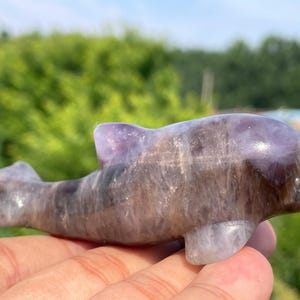 3.4&#39;&#39;+ Natural Dreamy amethyst dolphin skull Hand carved dolphin,Quartz crystal skull,Crystal dolphin,,Home Decoration Gifts,random 1pc