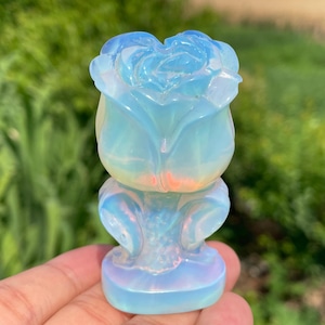 2.7"Opal stone flower,Quartz Crystal flower skull,Quartz Crystal skull,crystal decoration,Crystal gifts,Crystal healing 1pc