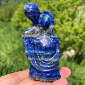 3.5&#39;&#39;+Natural Lapis lazuli lovers,Quartz Crystal lovers skull,Hand carved hug skull,Home Decoration ,Crystal gifts,Crystal healing /pc