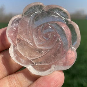 1.8"Natural white quartz flower,Quartz Crystal flower skull,Quartz Crystal skull,crystal decoration,Crystal gifts,Crystal healing 1pc