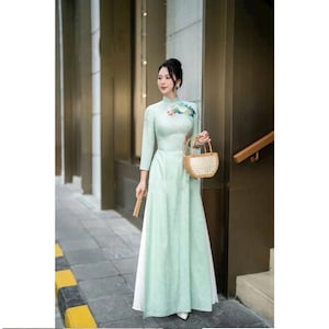 Pre-made Ao Dai Viet Nam - Vietnamese Ao Dai Soft Silk Dress