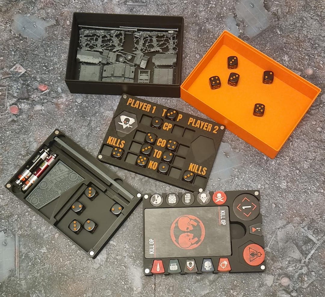Kill Team Organiser Score Tracker Tokens Cards Dice Equipment Storage ...