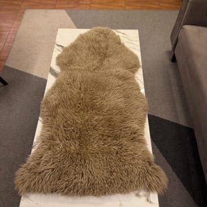 Tan Sheepskin Rug | Real Sheepskin Throw for Sofa or Chair | Soft Wool Fur Accent | Natural Sheep Hide Decor | Handmade Home Style