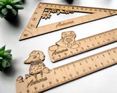 Righello in legno personalizzato. Regalo originale per compleanno, comunione & festa bambini. Totale possibilità di personalizzazione