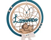 Fiocco nascita, idea regalo per nascita bimbo in legno. Decorazione per baby shower con nome bimbo. Decorazione cameretta. Regalo neonato