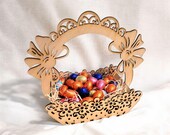 Cestino Pasquale Porta Ovetti – Cestino Intagliato in Legno Fatto a Mano per Decorazione Pasquale & Idea Regalo Pasqua