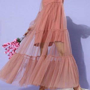 A-line Tulle Dress, Through Dress, organza Dress, Beach Dress, Dress, Festival Dress, High Fashion Dress, Futuristic, Cocktail Party dress