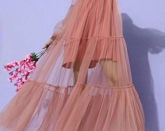 A-line Tulle Dress, Through Dress, organza Dress, Beach Dress, Dress, Festival Dress, High Fashion Dress, Futuristic, Cocktail Party dress