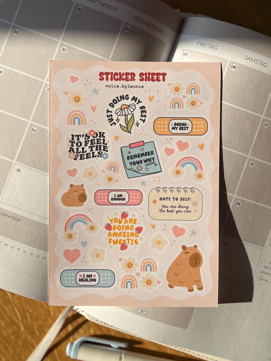 Self Care Sticker Sheet | Mental Health & Good Mood Stickers | Matte ...