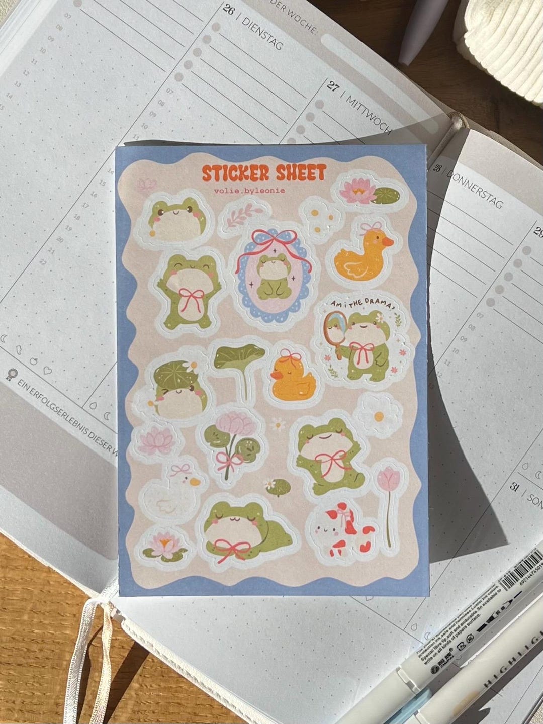 Frog Sticker Sheet Kawaii Animals & Plants | Bullet Journal Stickers ...