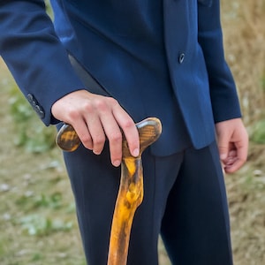 36 Inch Natural Wood Walking Stick, Wood Walking Stick, Unique Walking Canes, Carved Cane Walking Staff For Men & Women, Fathers Day Gift,