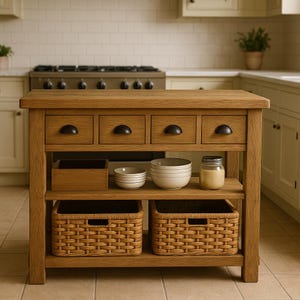 Rustic Wood Kitchen Island with Drawers, Farmhouse Kitchen Table, Reclaimed Wood kitchen island with storage, Counter Height Kitchen Table
