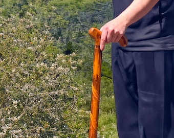 36 Inch Wooden Walking Cane, Handcrafted Hiking Stick, Wood Walking Stick, Vintage Walking Cane for Men & Women, Grandparent Gift