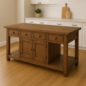 kitchen Island With Seating, Farmhouse Kitchen Island, Rustic Wood Kitchen Island with Drawers, Counter Height Kitchen Table Reclaimed Wood