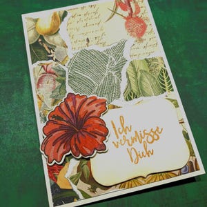 Scrapbook-Karte mit dem Thema &quot;Ich vermisse Dich&quot;
