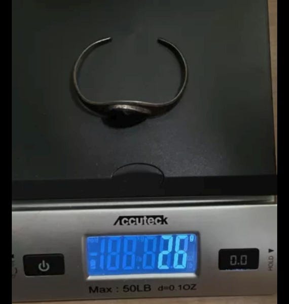 Mexico Solid Sterling Silver 925 Cuff Bracelet. O… - image 6