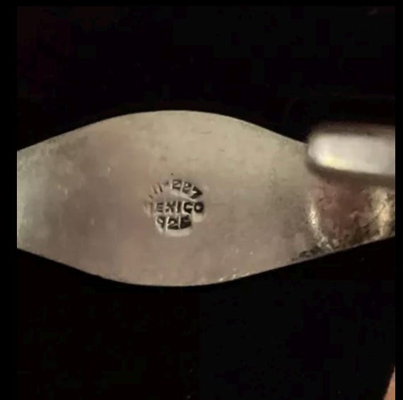 Mexico Solid Sterling Silver 925 Cuff Bracelet. O… - image 4