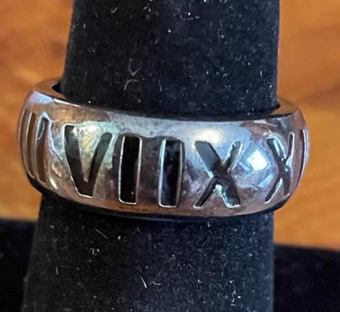 Tiffany & Co 2003 Atlas Ring in Sterling Silver 925. Rare. Made in